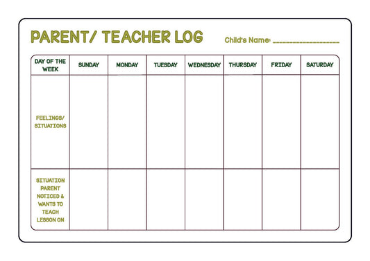 Parent Teacher Log Sheet